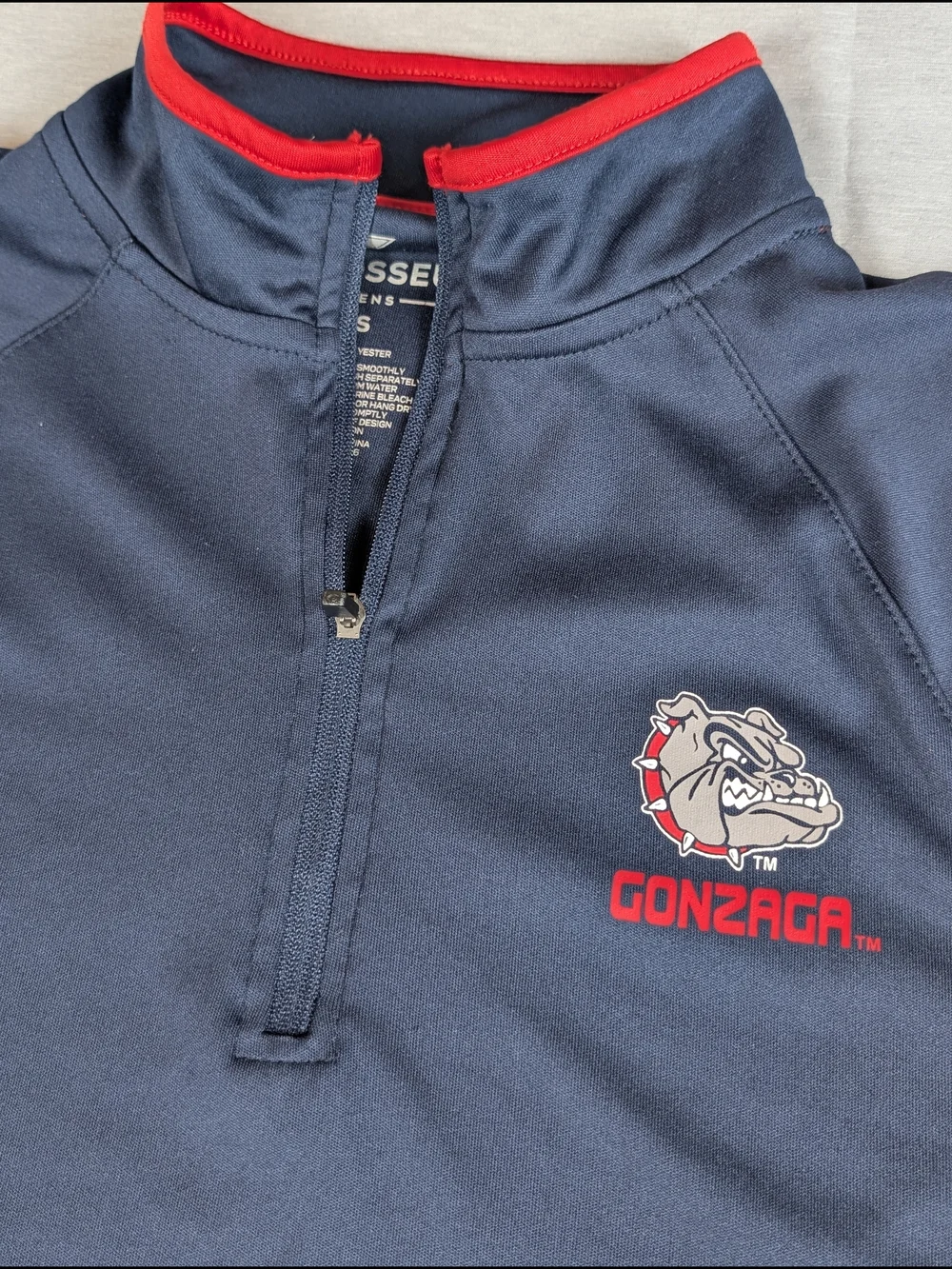 Colosseum Gonzaga Bulldogs 1/4 Zip Pullover Men's Small Blue Zipper‎ Arm Sleeve